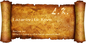 Lazarovits Keve névjegykártya